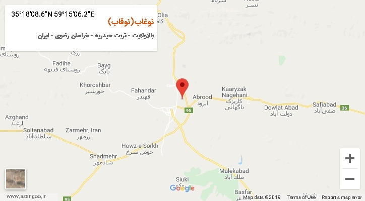 روستای نوغاب(نوقاب) بر روی نقشه