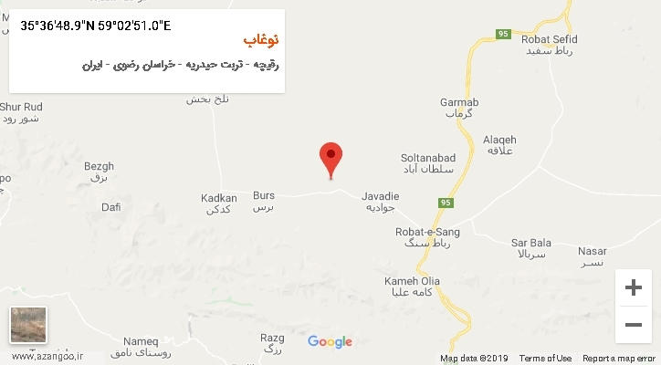 روستای نوغاب بر روی نقشه
