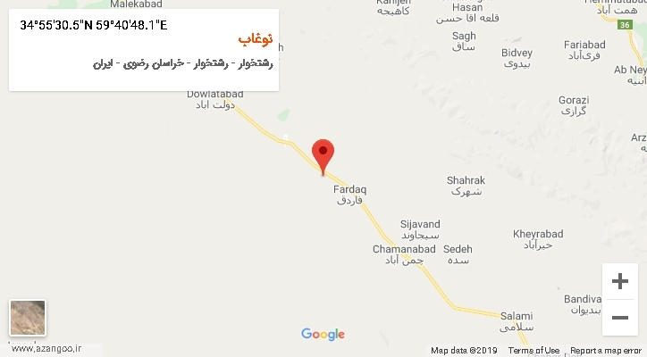 روستای نوغاب بر روی نقشه