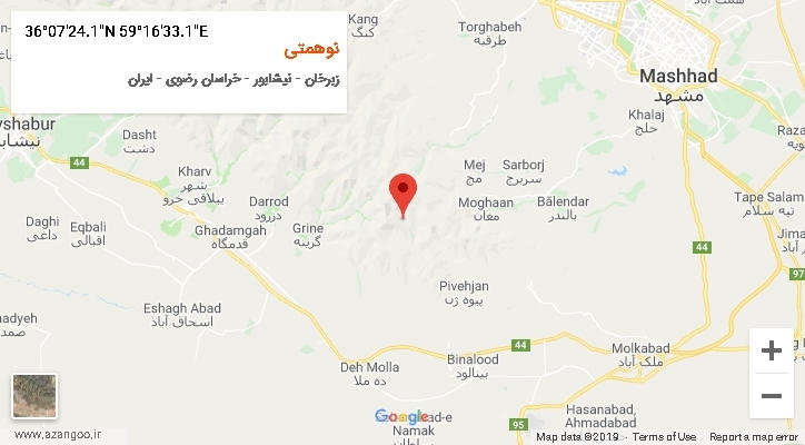 روستای نوهمتی بر روی نقشه