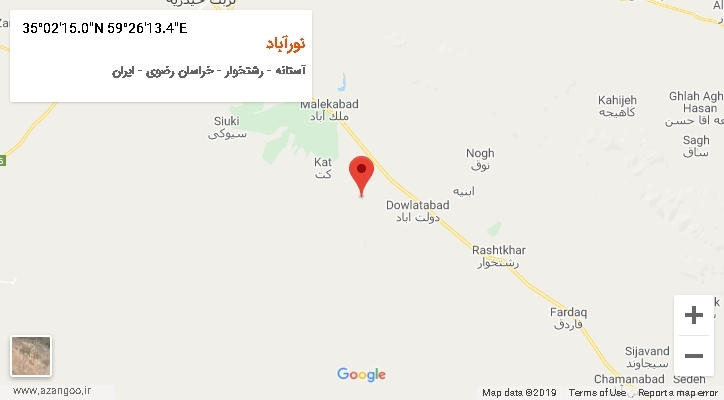 روستای نورآباد بر روی نقشه