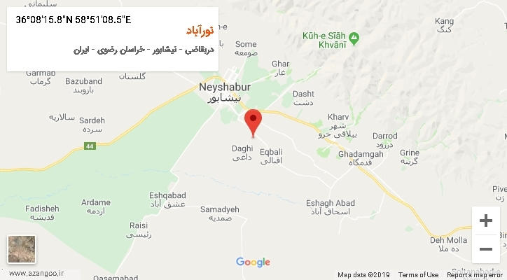 روستای نورآباد بر روی نقشه