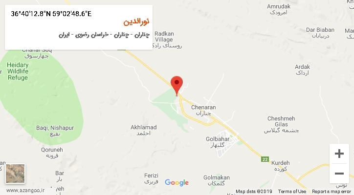 روستای نورالدین بر روی نقشه