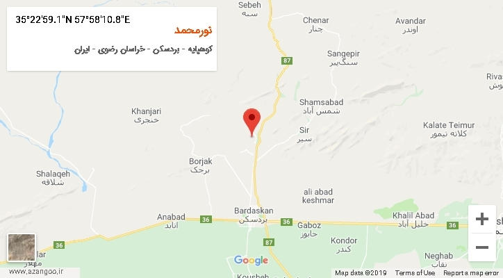 روستای نورمحمد بر روی نقشه