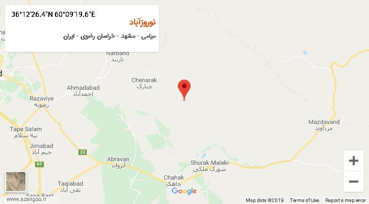 روستای نوروزآباد بر روی نقشه