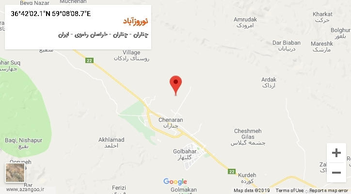 روستای نوروزآباد بر روی نقشه