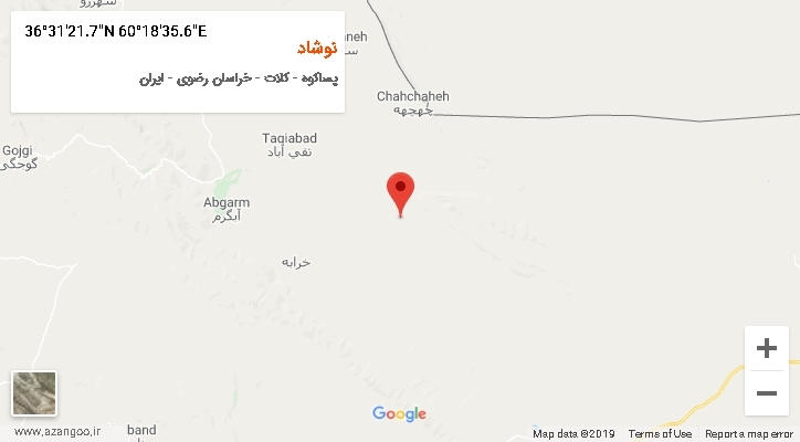 روستای نوشاد بر روی نقشه