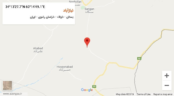 روستای نیازآباد بر روی نقشه