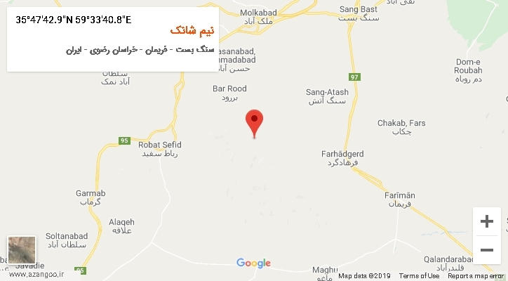 روستای نیم شانک بر روی نقشه