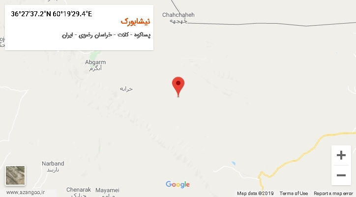روستای نیشابورک بر روی نقشه