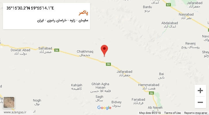 روستای پاکمر بر روی نقشه