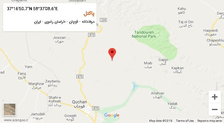 روستای پاکتل بر روی نقشه