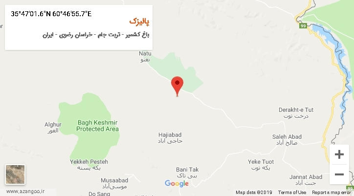 روستای پالیزک بر روی نقشه