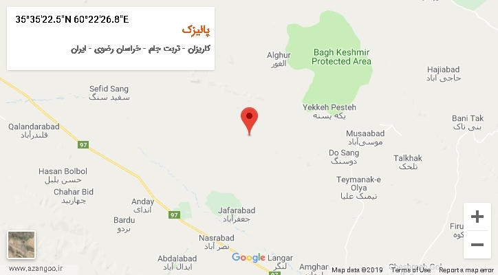 روستای پالیزک بر روی نقشه