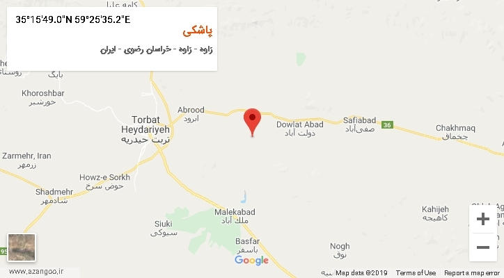 روستای پاشکی بر روی نقشه