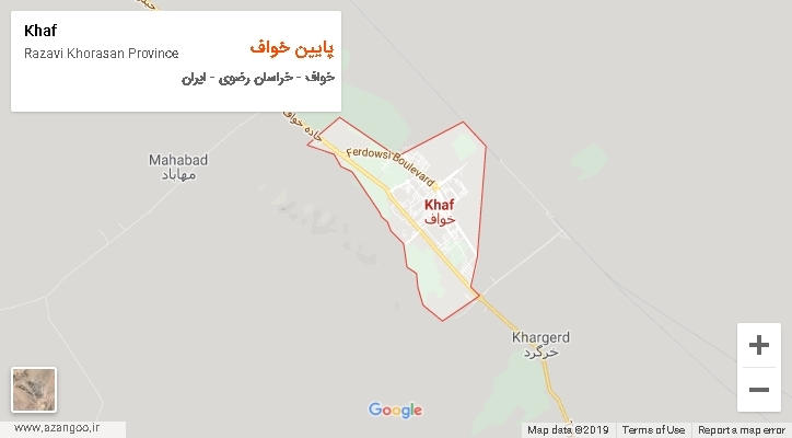 دهستان پایین خواف بر روی نقشه