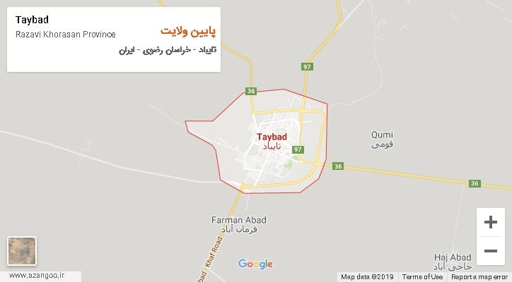 دهستان پایین ولایت بر روی نقشه