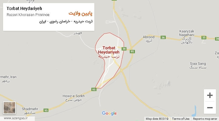 دهستان پایین ولایت بر روی نقشه