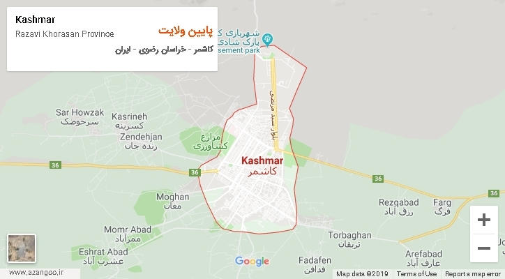 دهستان پایین ولایت بر روی نقشه