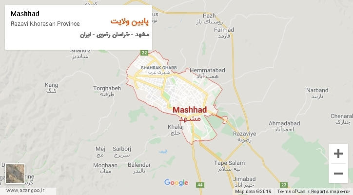 دهستان پایین ولایت بر روی نقشه