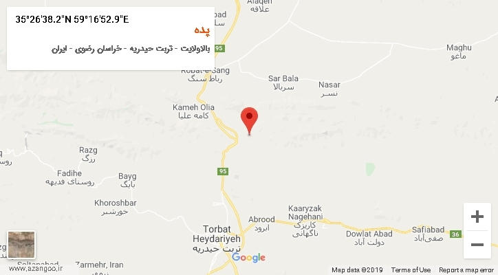 روستای پده بر روی نقشه