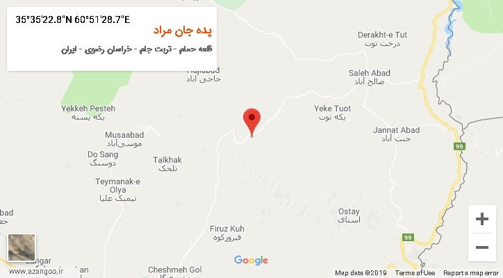 روستای پده جان مراد بر روی نقشه