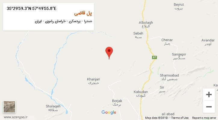 روستای پل قاضی بر روی نقشه
