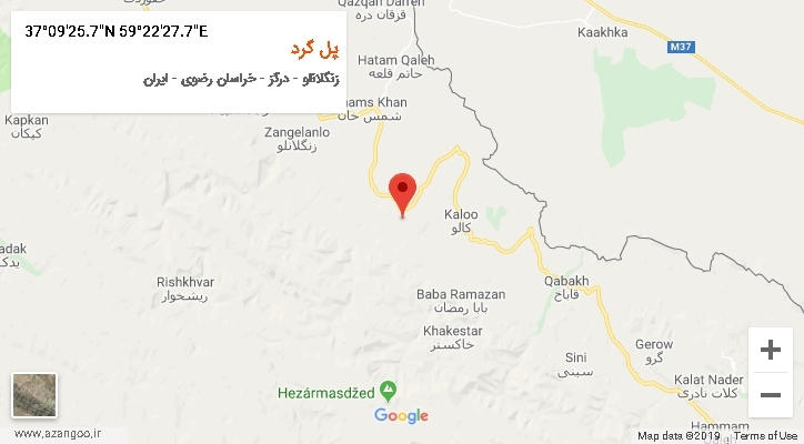 روستای پل گرد بر روی نقشه