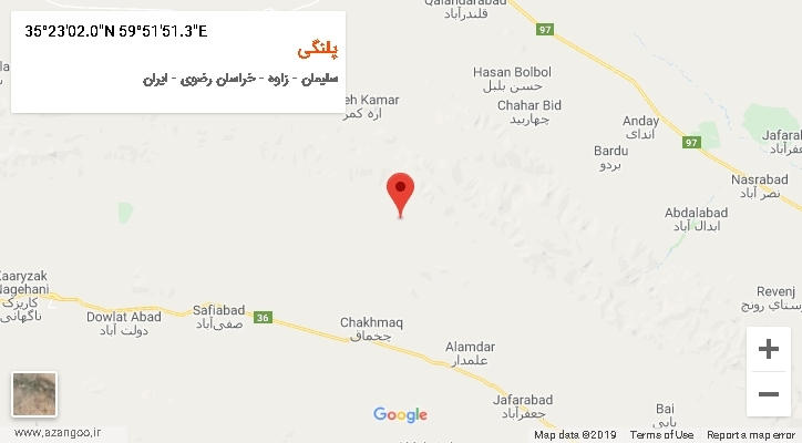 روستای پلنگی بر روی نقشه