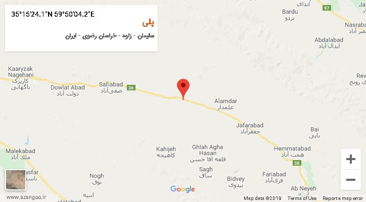 روستای پلی بر روی نقشه