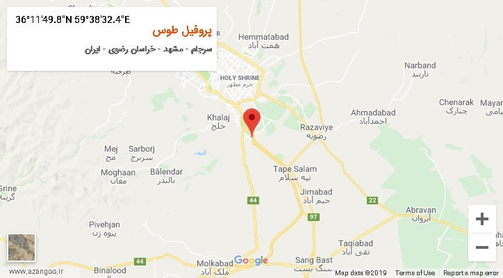 روستای پروفیل طوس بر روی نقشه