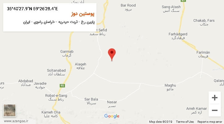 روستای پوستین دوز بر روی نقشه