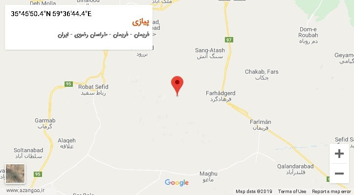 روستای پیازی بر روی نقشه