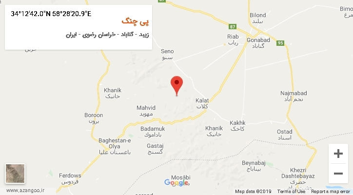 روستای پی چنگ بر روی نقشه