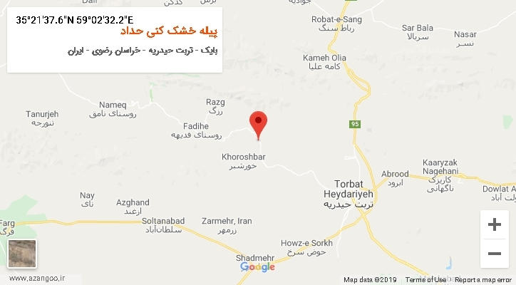 روستای پیله خشک کنی حداد بر روی نقشه