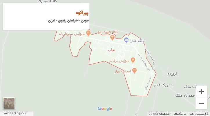 دهستان پیراکوه بر روی نقشه