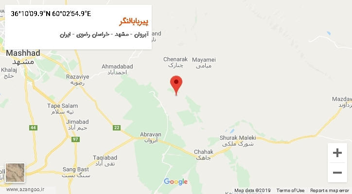 روستای پیربابالنگر بر روی نقشه