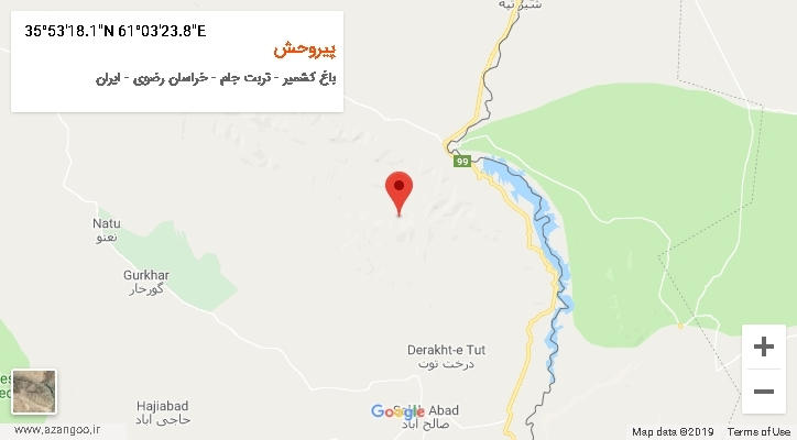 روستای پیروحش بر روی نقشه