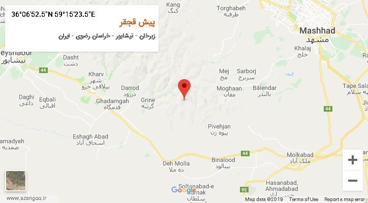روستای پیش قجقر بر روی نقشه