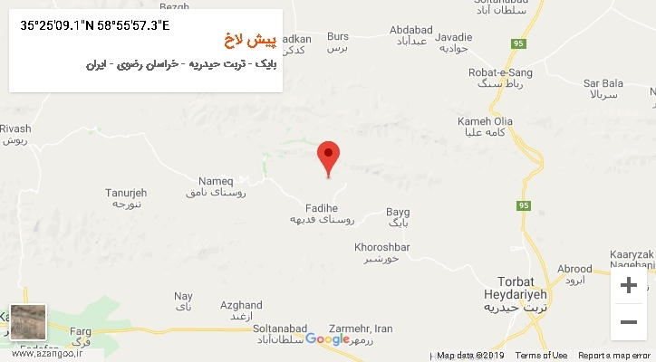 روستای پیش لاخ بر روی نقشه