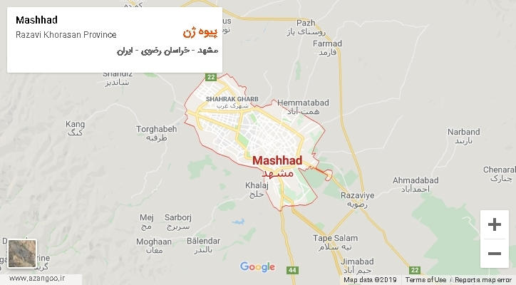 دهستان پیوه ژن بر روی نقشه