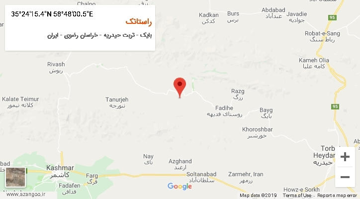 روستای راستانک بر روی نقشه
