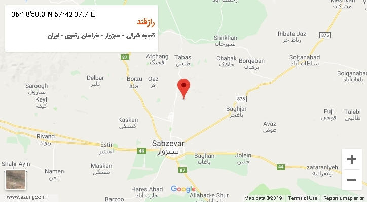 روستای رازقند بر روی نقشه