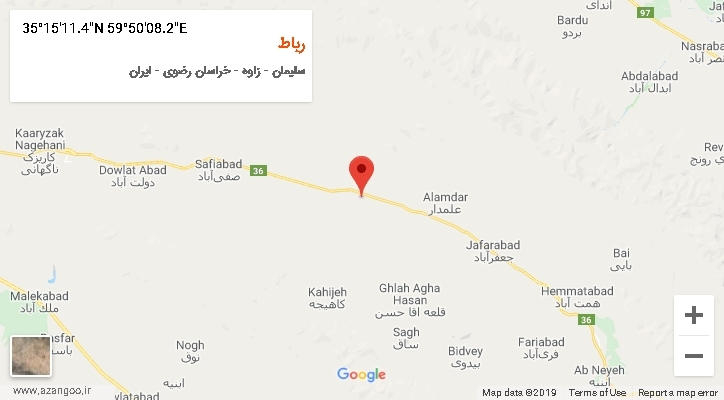 روستای رباط بر روی نقشه