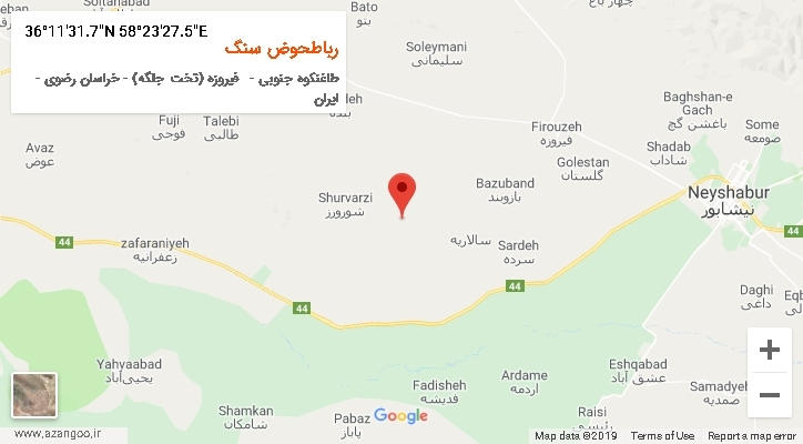 روستای رباطحوض سنگ بر روی نقشه