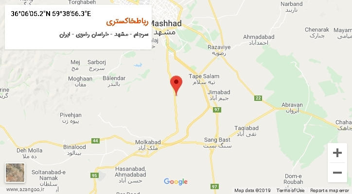 روستای رباطخاکستری بر روی نقشه