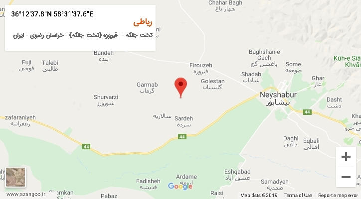 روستای رباطی بر روی نقشه