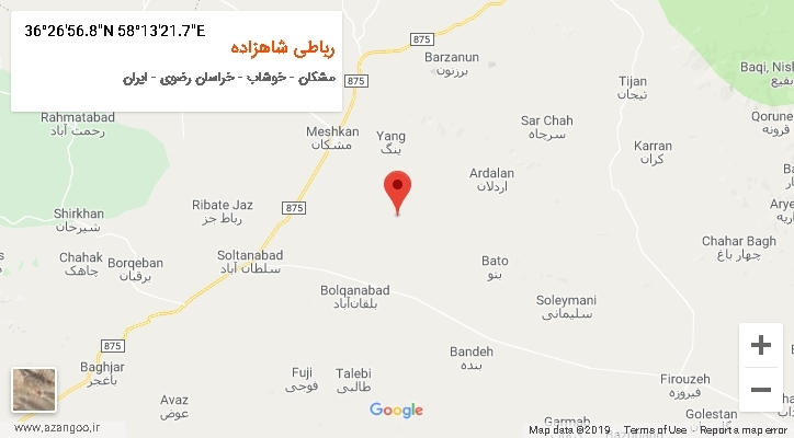 روستای رباطی شاهزاده بر روی نقشه