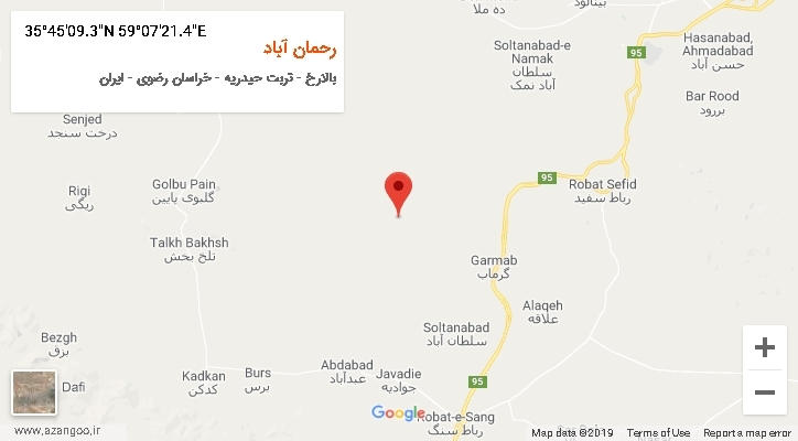 روستای رحمان آباد بر روی نقشه