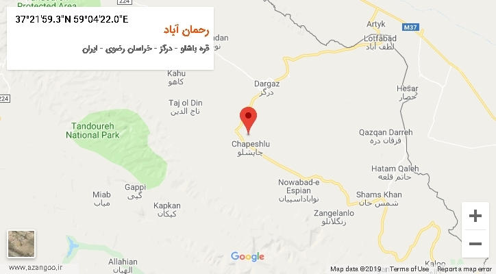 روستای رحمان آباد بر روی نقشه